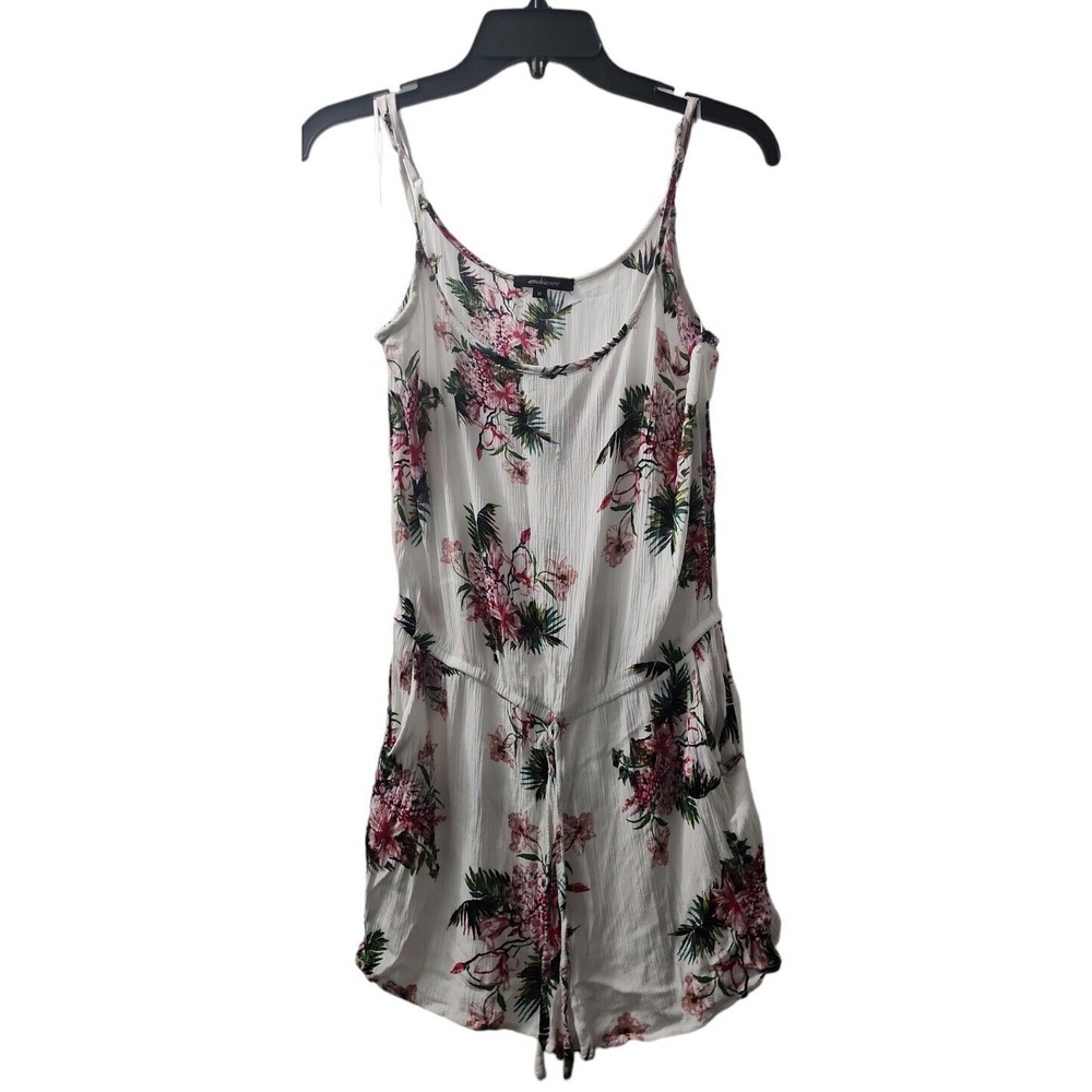 Ambiance Floral Print Romper Spaghetti Strap Casual Summer Outfit M‎